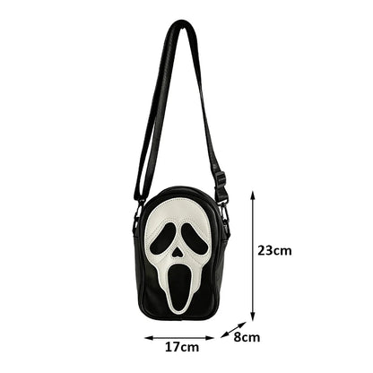 Halloween Ghost Crossbody Bag — Skull Shoulder Bag for Women & Girls, Y2K Punk Hiphop Skeleton Handbag