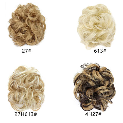 H&STAR Synthetic Messy Bun Hairpiece – Claw Clip-on Hair Extension, Natural Hair Color Chignon Updo Wig for Women