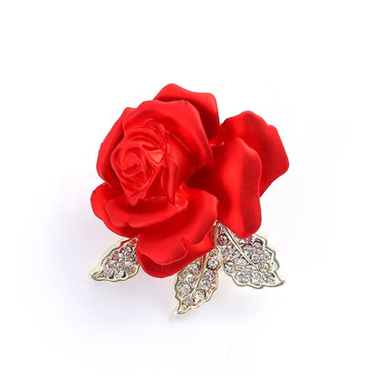 Luxury Tulip Flower Brooch Pin with White Stone – Elegant Rose Floral Jewelry for Women (2023 Design)