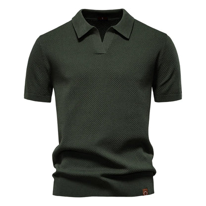 Men's Premium Golf Polo Shirt - 2025 Summer Solid Color Breathable Casual Collared Polo