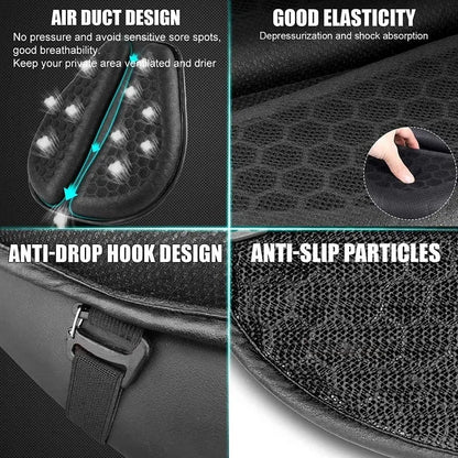 3D Honeycomb Motorcycle Seat Cushion - Anti Slip Gel Pressure Relief Comfort Ride Pad Moto Accessory