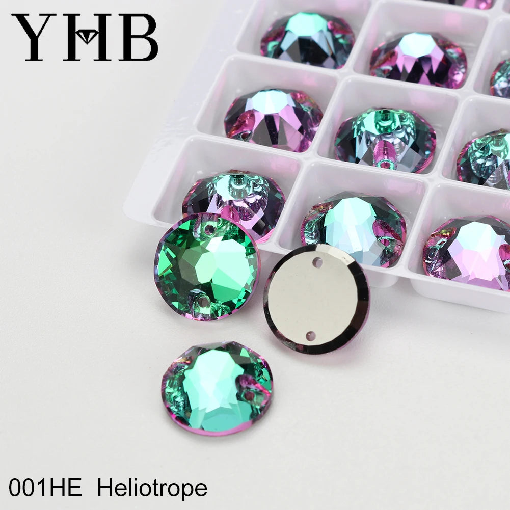 YHB XIRIUS AB Moonlight Glass Crystal — Flatback Sew-On Rhinestones for Garments, Clothes & Bags