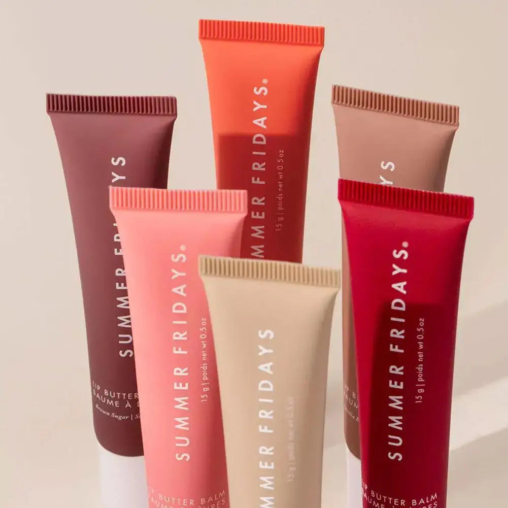 Summer Fridays Vanilla Beige Lip Balm Set – Moisturizing Lip Gloss & Transparent Lipstick with Soft Tube & Mirror