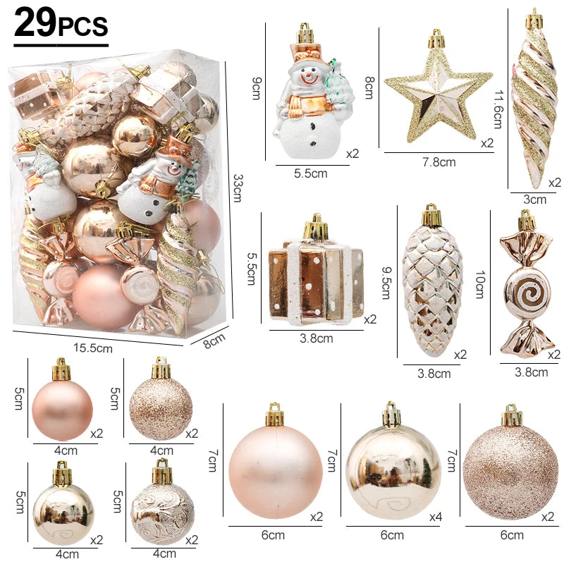 Red Christmas Tree Ball & Candy Cane Ornament Set – Large Hanging Pendants for Holiday Home Decor 2024