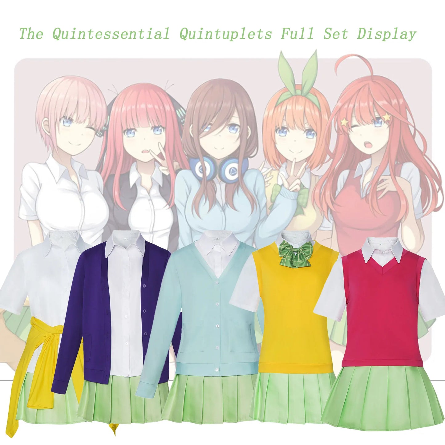 Quintessential Quintuplets Cosplay Costume - Full School Uniform Set for Comic Con & Halloween