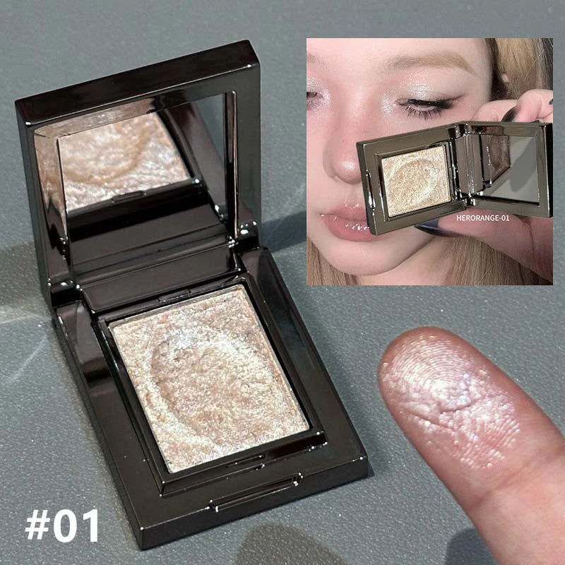 Chameleon Dark Green Eyeshadow Palette – Sparkling Pearlescent Mashed Potato Eye Shadow for Brightening Makeup