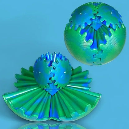 3D Printed Gear Ball Fidget Toy - Spinning Stress Relief Desk Toy for Kids & Adults