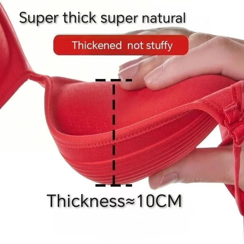 Women’s Ultra-Thick 10cm Push-Up Seamless Bra - Comfortable Lift Bralette with Adjustable Straps, Non-Slip Fit & Wire-Free Support