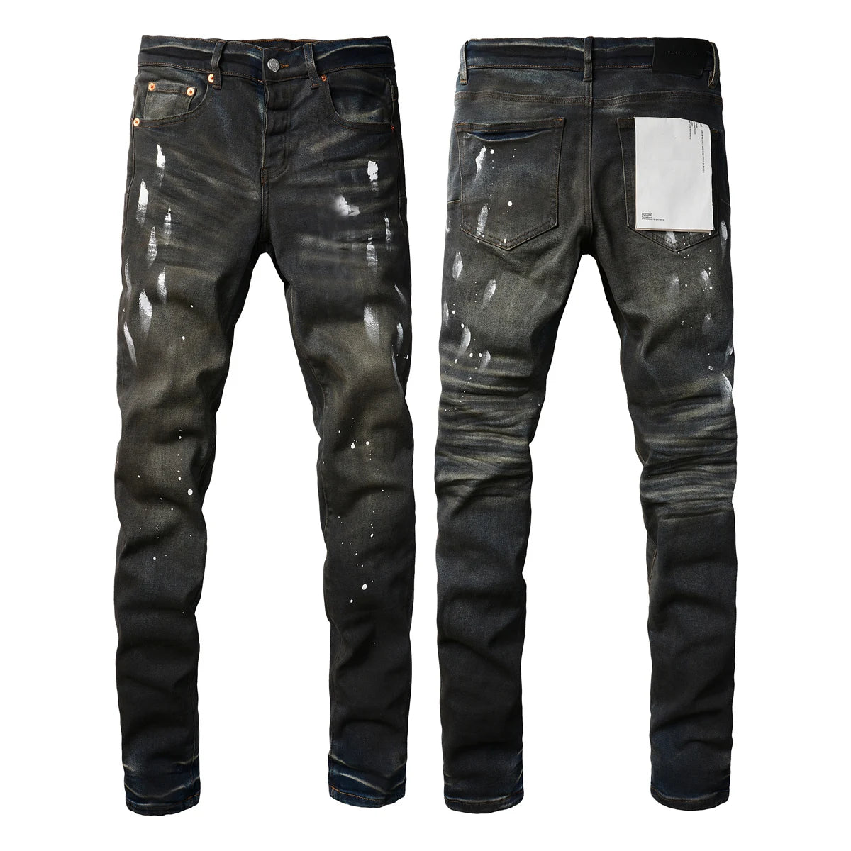 2025 Men’s High Street Ripped Skinny Jeans — Low Rise Blue Distressed Denim Fashion Repair Trousers 9003