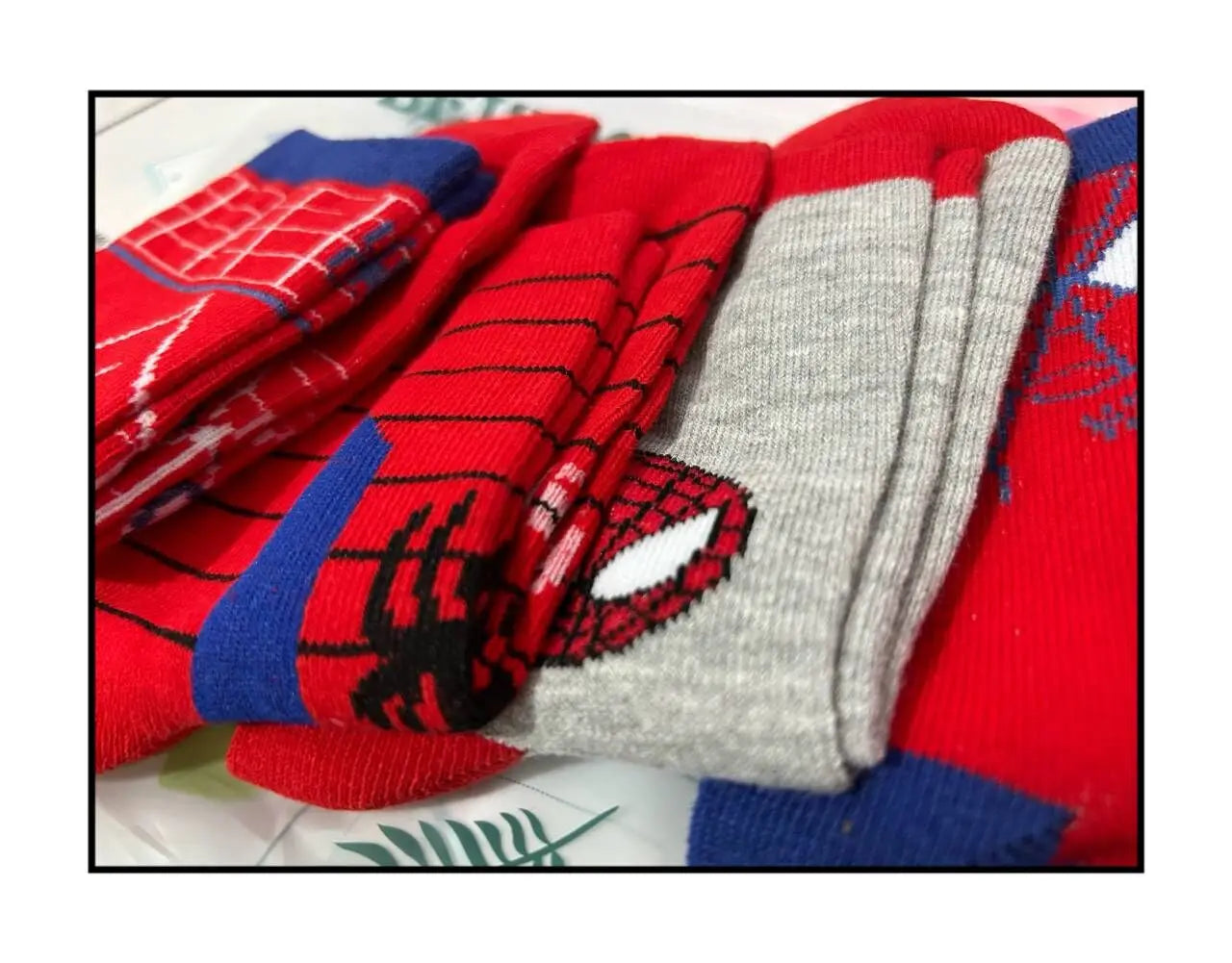 5 Pairs Children’s Spider-Man Socks – Cute Cartoon Cotton Medium Tube Socks for Boys & Girls (Ages 1-12)