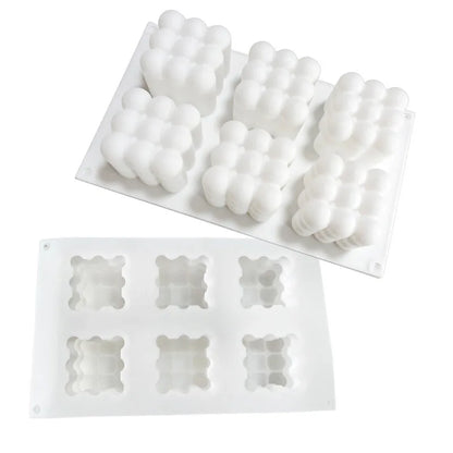 6 Cavity Large Bubble Silicone Mold – Candle, Mousse Cake, Chocolate, & Aromatherapy Soap Making Supplies for Home Decor