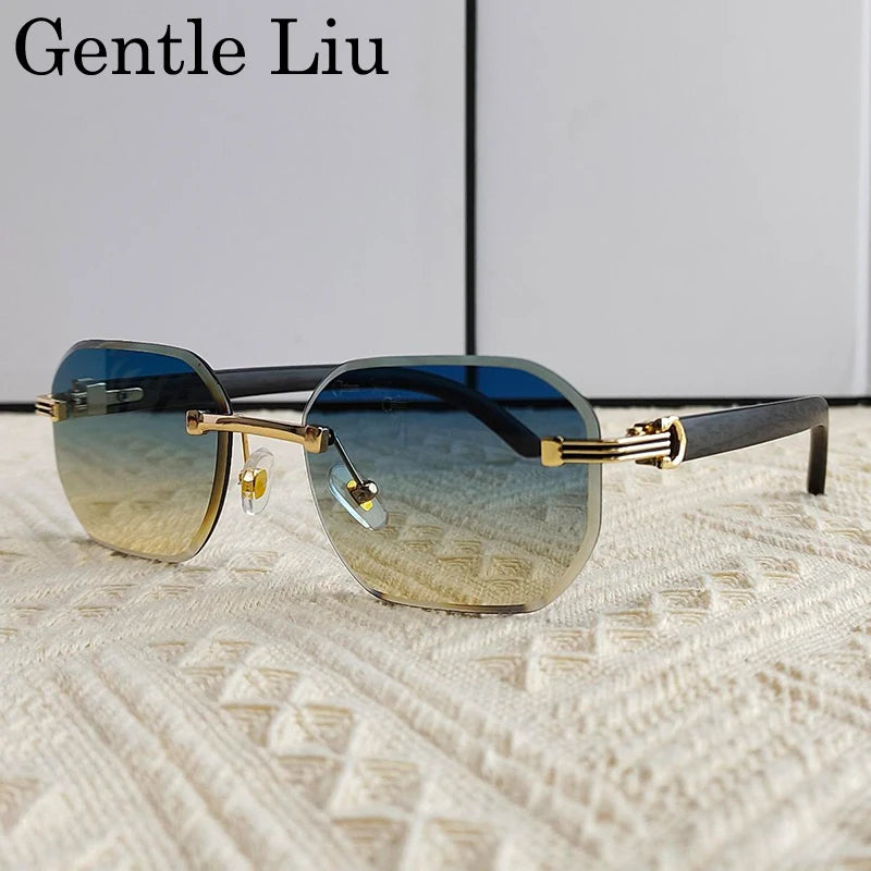 Vintage Square Rimless Sunglasses for Men 2026 – Luxury Frameless Punk Style UV400 Anti Blue Light Eyewear & Prescription Glasses