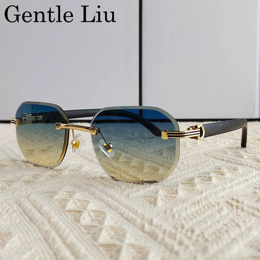 Vintage Square Rimless Sunglasses for Men 2026 – Luxury Frameless Punk Style UV400 Anti Blue Light Eyewear & Prescription Glasses