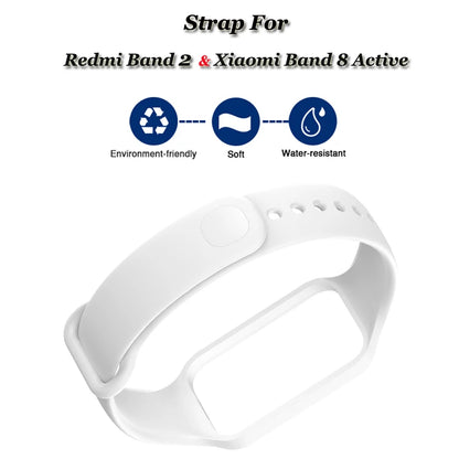 Replacement Silicone Strap for Redmi Smart Band 2 — Compatible with Xiaomi Smart Band 8, Adjustable Fitness Wristband