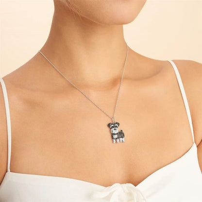 Schnauzer Dog Pendant Necklace – Cute & Elegant Puppy Jewelry for Women, Perfect Gift for Dog Lovers