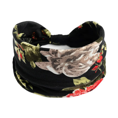 Bohemian Wide Cotton Stretch Headband for Women – Turban Headwrap, Bandage Hairband, Bandana Hair Accessories