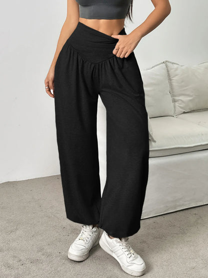 Women’s High Waist Lantern Leggings – Breathable Cuffed Dance & Gym Fitness Jeggings Comfort Pants