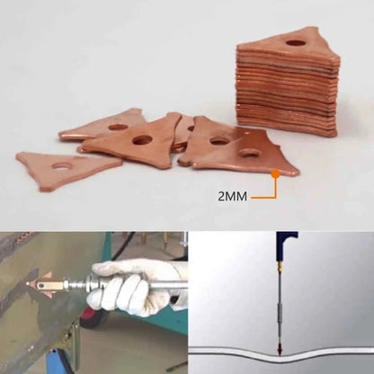 50Pcs Star & Triangle Dent Pulling Washers – Spot Welder Consumables for Automotive Panel Repair & Sheet Metal Welding Machine Accessories
