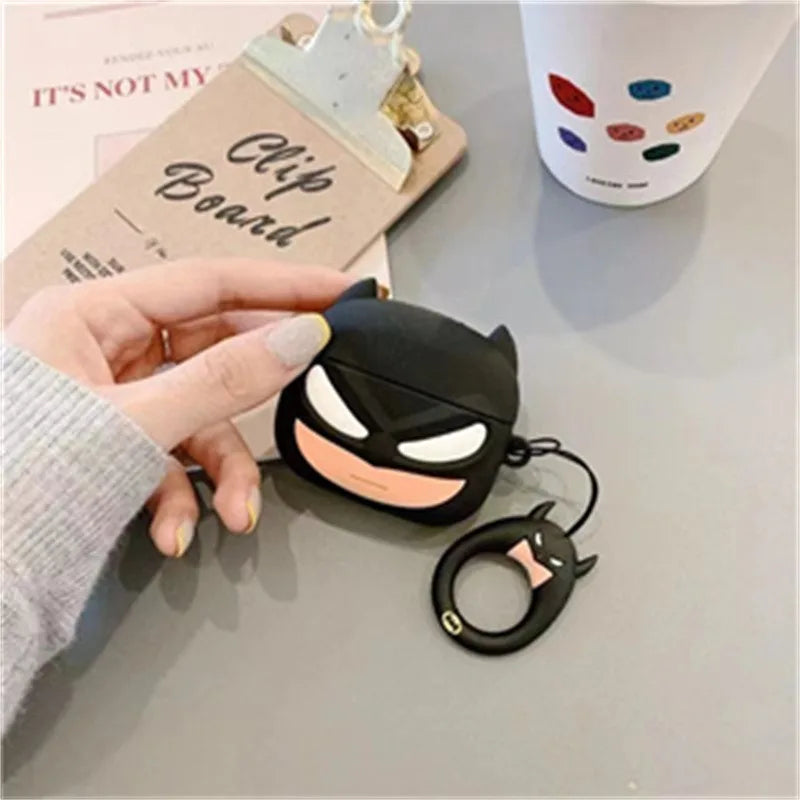 3D Cartoon Silicone Case for AirPods 4 (2024) & AirPods Pro 2/3 — Protective Earphone Charging Cover with Hook