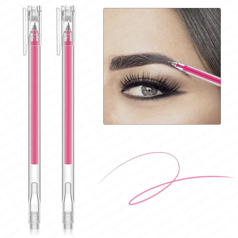 2PCS Eyebrow Marker Pen Set - Microblading Scribe Tools for Permanent Makeup, Tattoo Mapping & Beauty Preparation