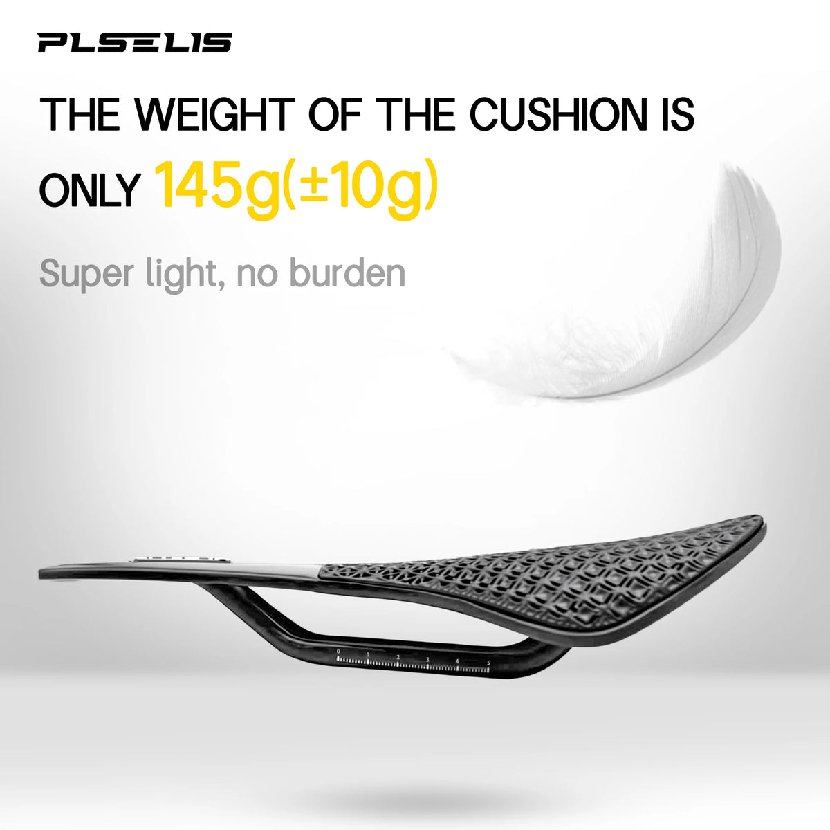 Plselis Carbon Fiber Road Bike Saddle - Lightweight 3D Printed Bicycle Seat 130g Riding Accessory