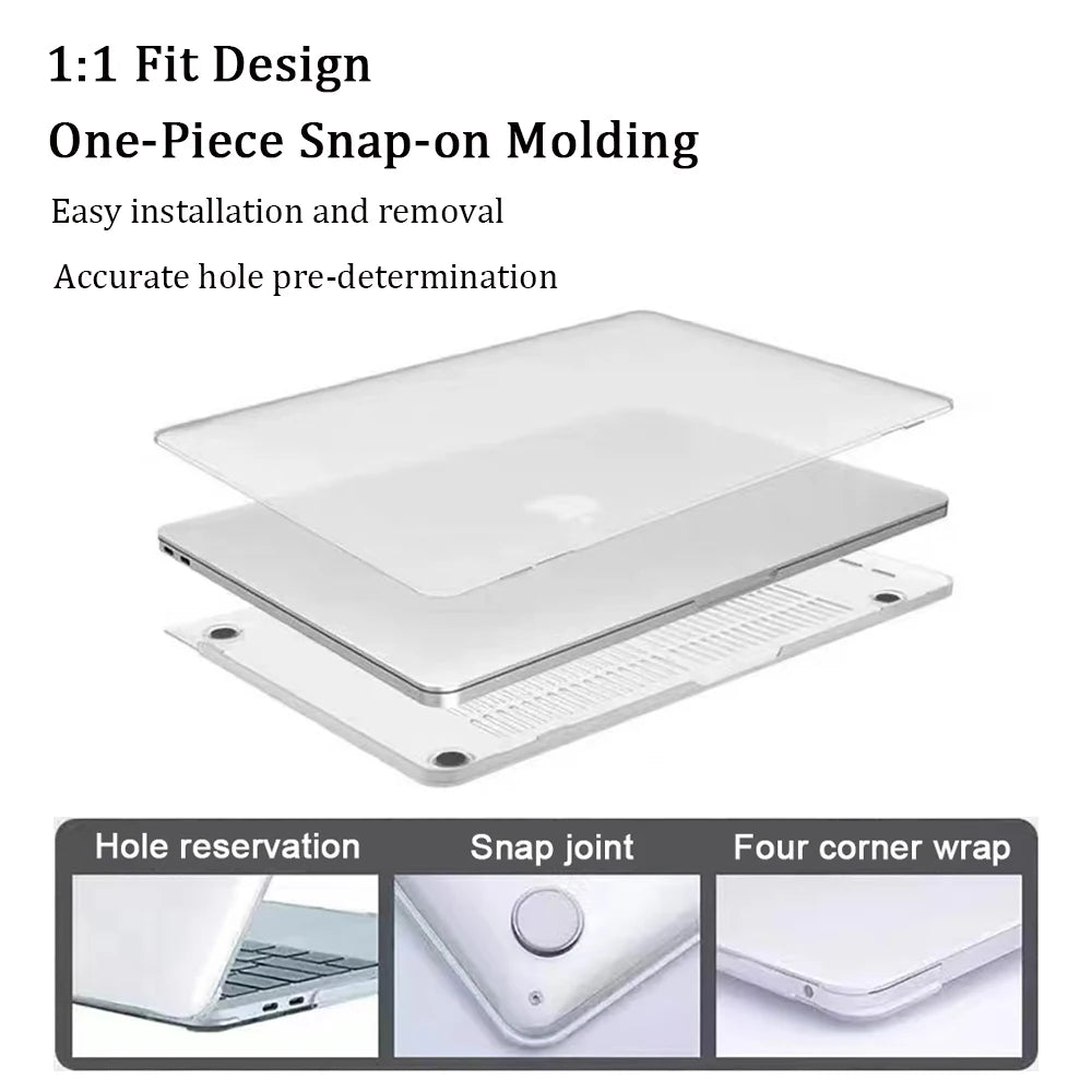 Crystal Clear MacBook Case - Protective Cover for MacBook Pro 14/16 & MacBook Air 13.6 M2–M5 Models