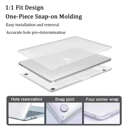 Crystal Clear MacBook Case - Protective Cover for MacBook Pro 14/16 & MacBook Air 13.6 M2–M5 Models