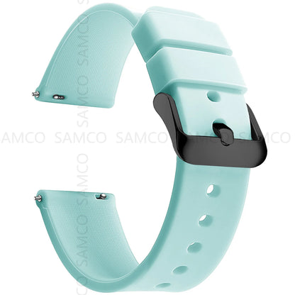 Silicone Quick Release Watch Bands 14–24mm for Samsung Galaxy, Garmin & Huawei - Soft Rubber Replacement Watch Straps