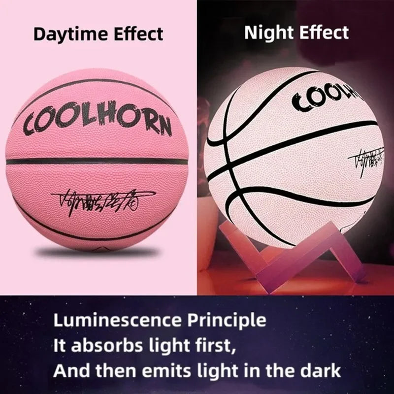 Glow-in-the-Dark Basketball – Size 5/6/7, PU Soft Leather, Outdoor Durable, Wear-Resistant & Anti-Skid for Children, Adults & Students