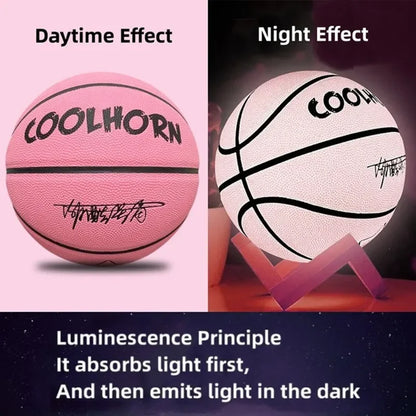 Glow-in-the-Dark Basketball – Size 5/6/7, PU Soft Leather, Outdoor Durable, Wear-Resistant & Anti-Skid for Children, Adults & Students