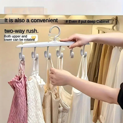 12-Hook Rotating Closet Hanger — Space-Saving Organizer for Ties, Belts, Underwear & Skirts