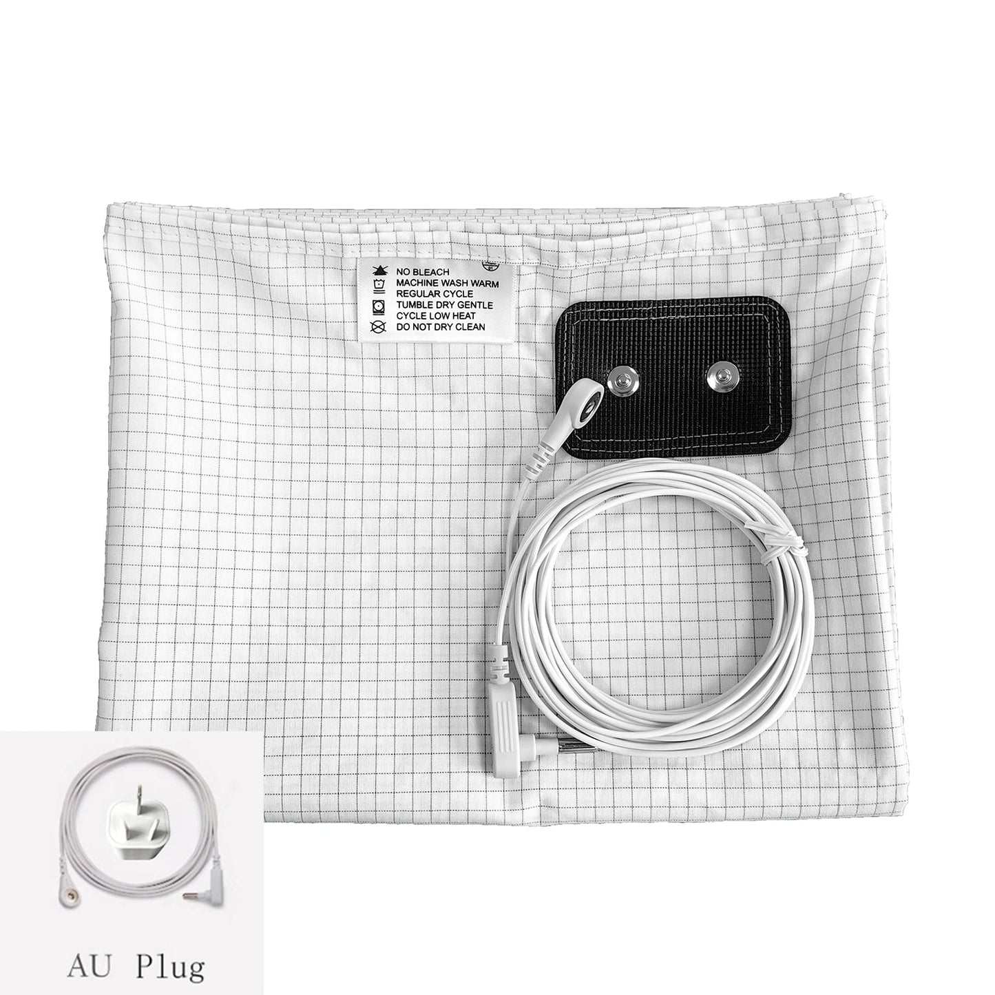 10% Silver Fiber Grounding Bedsheet with Earthing Cord Antistatic Conductive Health Protection Sheet for Stress Relief Sleep Support