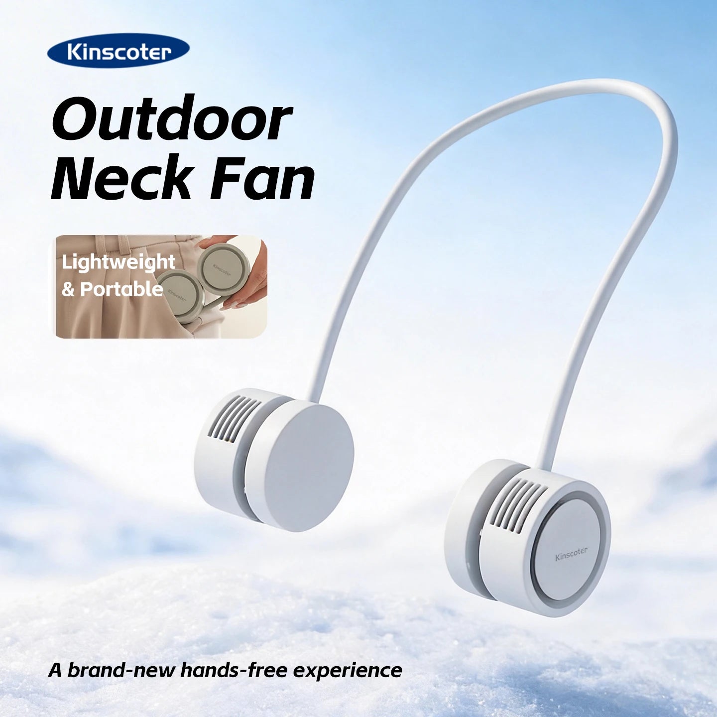 Portable Foldable Neck Fan – 1600mAh USB Rechargeable Personal Cooling Fan, Silent Mini Hands-Free Fan for Sports, Travel & Outdoor Use