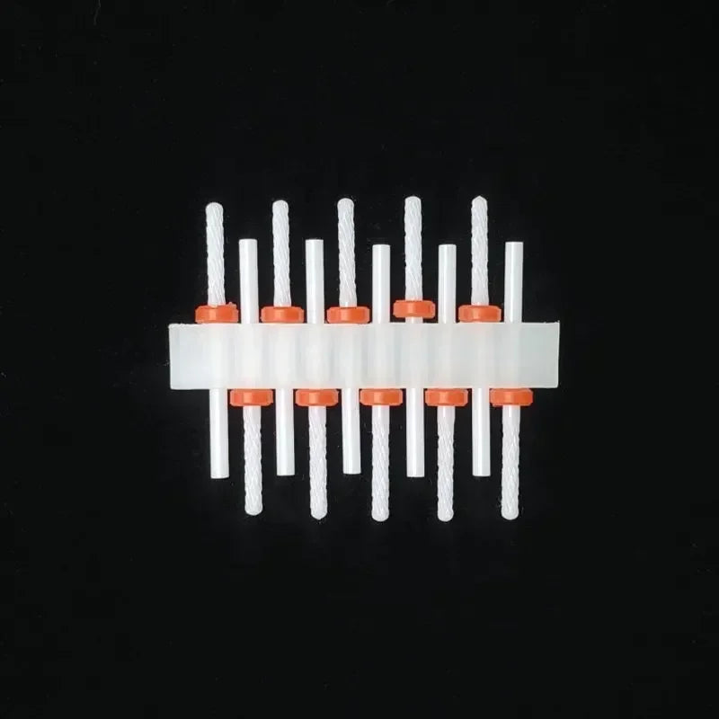 10PCS Ceramic Nail Drill Bits - Rotary Milling Cutters for Gel Polish Removal & Nail Grinding Machine Accessories