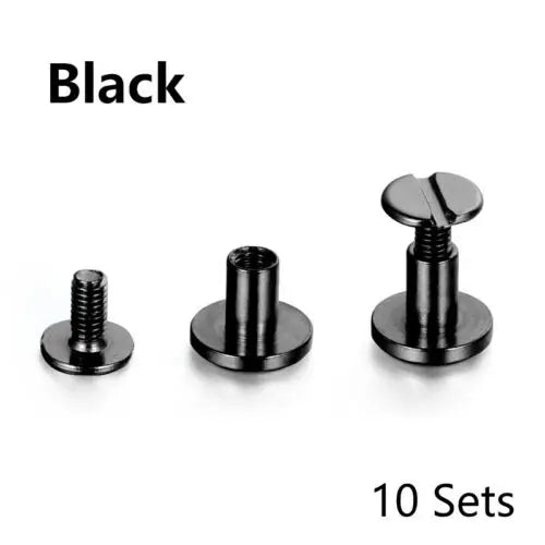 10 Sets Leather Craft Metal Rivets – Double Curved Head Screws for Belts, Straps, Luggage & DIY Projects