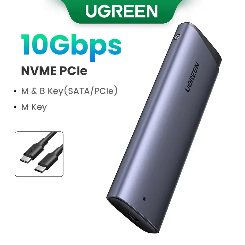 UGREEN M.2 SSD Enclosure - USB-C 3.1 Adapter for NVMe PCIe & NGFF SATA M.2 SSDs