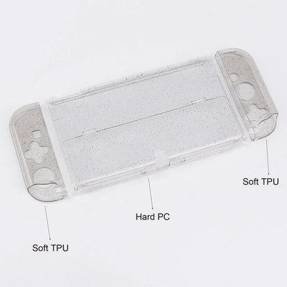 Glittery Transparent TPU+PC Protective Case for Nintendo Switch OLED - Console Skin & Accessories
