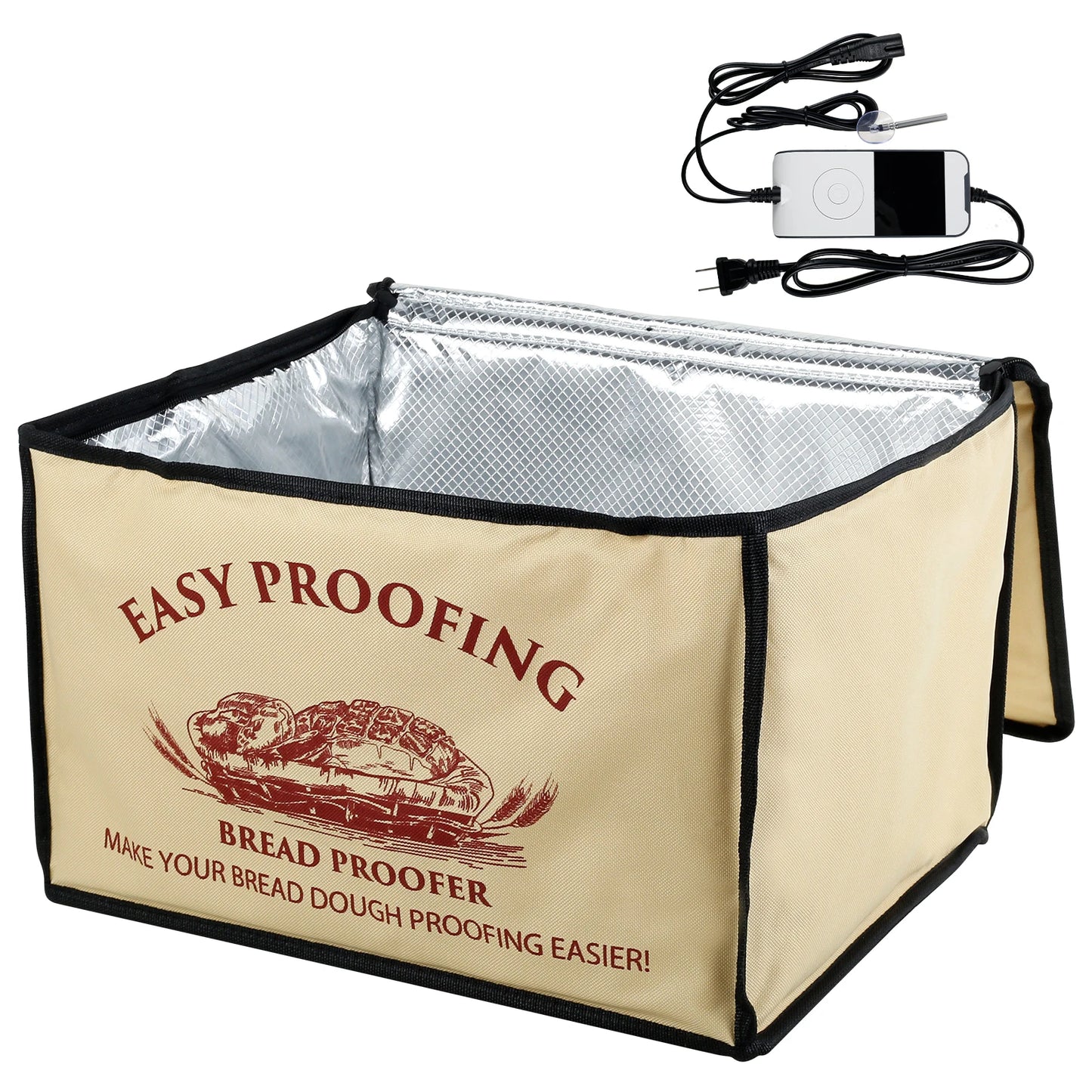 Versatile Dough Proofer with Heater – Temperature-Controlled, Collapsible Dough Proofing Box with Timer for Bread Making