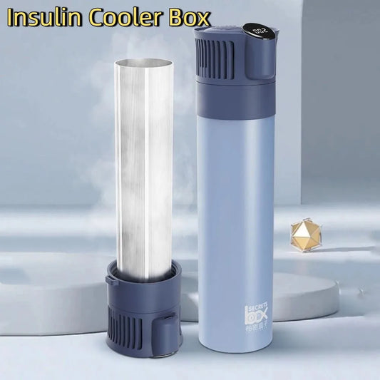 Portable Insulin Cooler Box - USB Rechargeable Cooling Cup with LCD Display & Automatic Temperature Control