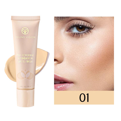 6-Color BB Cream Concealer – 30ml Liquid Foundation Primer with Natural Coverage for Face Brightening & Flawless Skin Finish