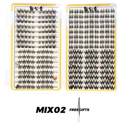 Individual Lash Extensions Kit – DIY Cluster Eyelash Book, False Lashes for Home Makeup