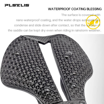 Plselis Carbon Fiber Road Bike Saddle - Lightweight 3D Printed Bicycle Seat 130g Riding Accessory