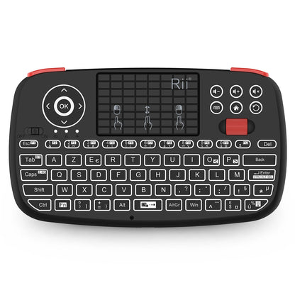 Rii i4 Mini BT Wireless Keyboard with Touchpad - 2.4GHz Backlit Mouse Remote for Windows, Android TV Box, and Smart TV