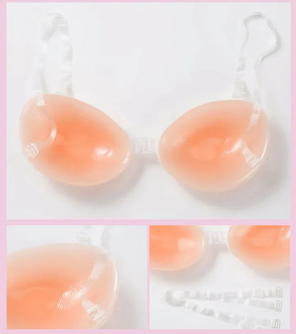 Silicone Invisible Push-Up Bra – Backless Strapless Breast Enhancer, Sticky Adhesive for Women, Perfect for Wedding & Bikini