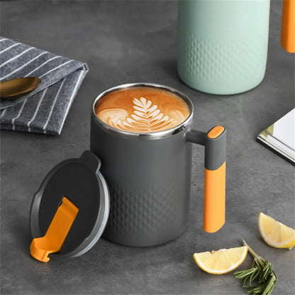 304 Stainless Steel Double-Layer Mug – Japanese Tea Cup, Coffee Cup, and Milk Cup with Tea Strainer