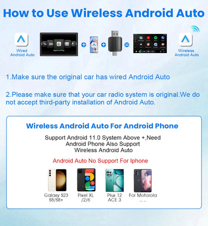 2-in-1 Wireless CarPlay & Android Auto Dongle – Type-C USB Bluetooth WiFi Adapter for Chevrolet, Citroen, Buick, Cadillac, Chery, VW