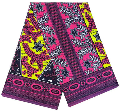 Cotton Batik Ankara Fabric - 100% African Wax Print Bronzing Golden Fabric 6 Yards for Dresses & Crafts