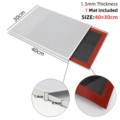 Puff Pastry Baking Tray – Rectangular Perforated Mille Feuille Pan for Oven & Bread