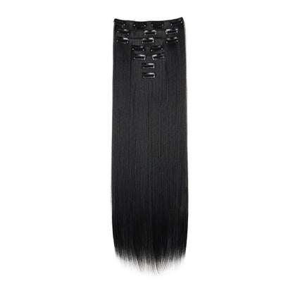 WIGSIN 24-Inch Straight Hair Extensions - 7-Piece Clip-In Synthetic Hair Set for Women