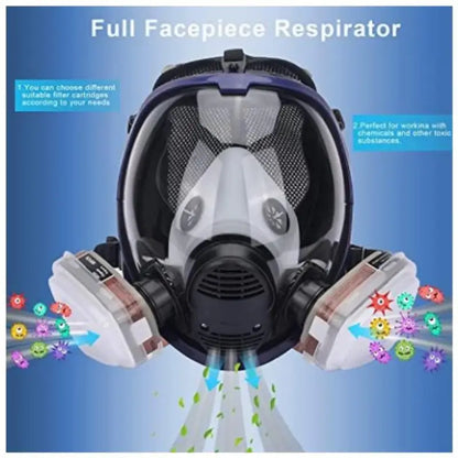 Silicone Full Face Respirator Mask 6800 – 15-in-1 Gas, Dust & Chemical Protection for Laboratory, Welding, Painting & Insecticide Spray